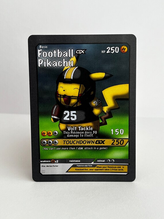 Custom Pokmon Card Football Pikachu (black and Gold) - Etsy Israel