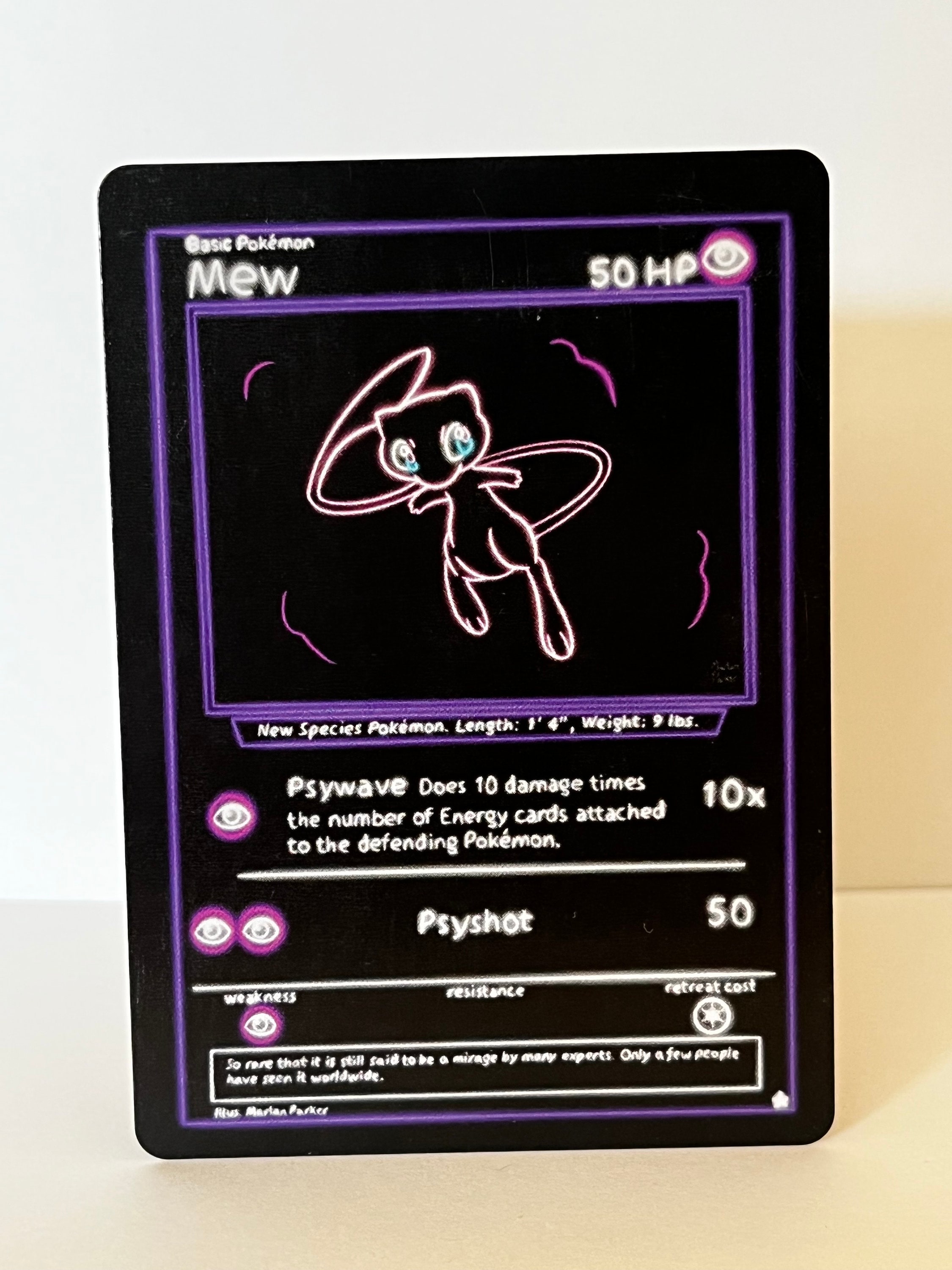 Custom Pokmon Card Neon Mew - Etsy Custom Pokmon Card Neon Mew - Etsy
