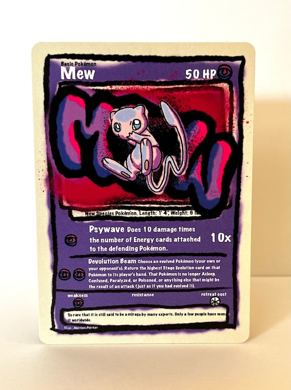 Custom Pokémon Card Spraypaint Art Mew