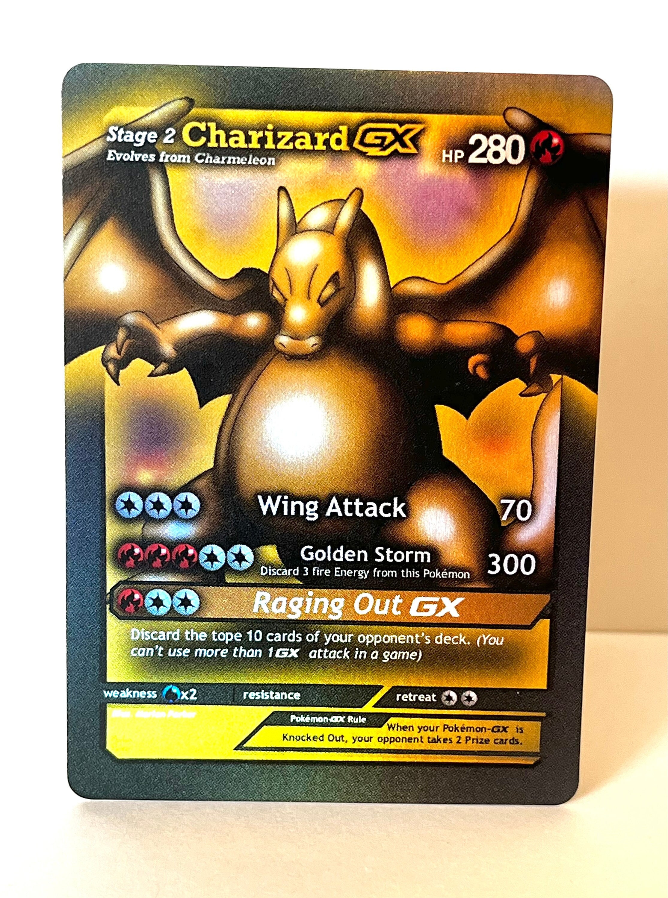Dracaufeu 1st edition Pokémon Card Gold Fan Art