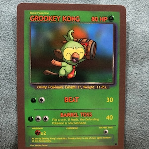 Benutzerdefinierte Pokemon Karte Grookey Kong Esel Kong Grookey
