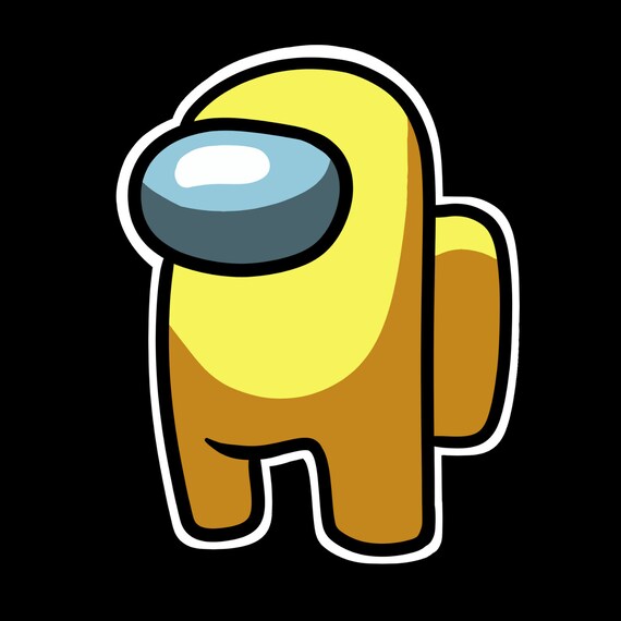 Yellow Among Us Character Sticker Among Us Sticker Die Cut Etsy