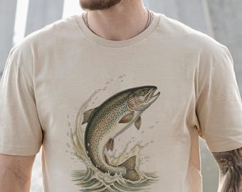 Trout Fishing Shirt, Fish Tee, Rustic Wildlife T-shirt