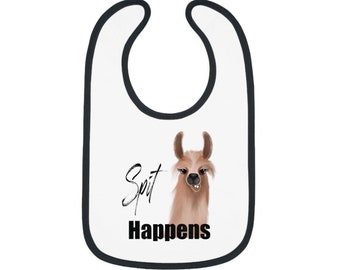 Funny Baby Bib for llama lover spit happens baby bib cute baby shower gift