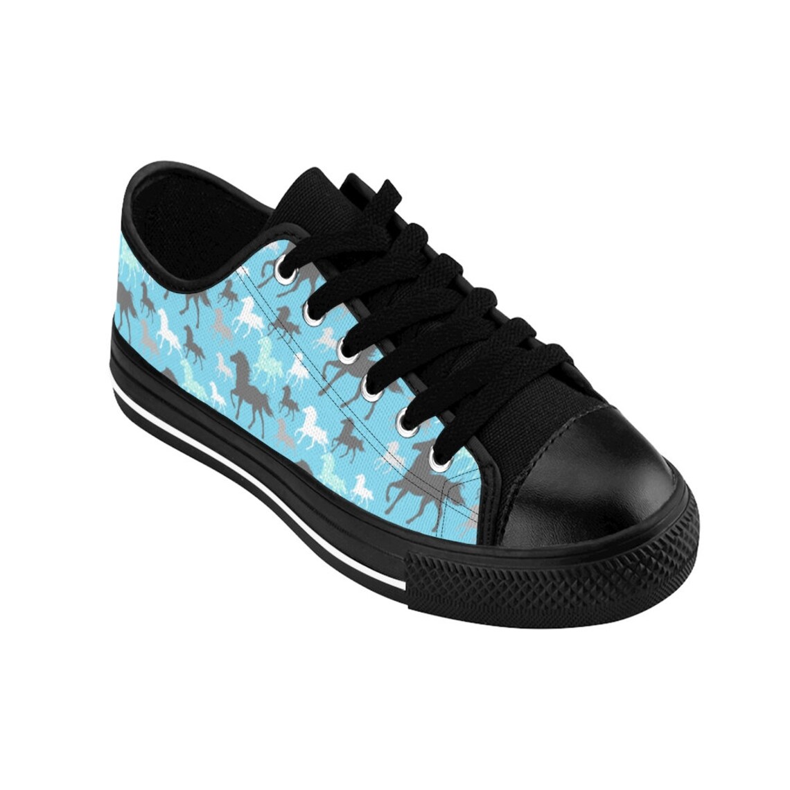 Horse lover Women's Sneakers fun horse shoes blue horse Etsy