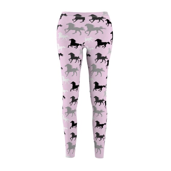 Horse print Leggings for her women and teens equestrian theme pants