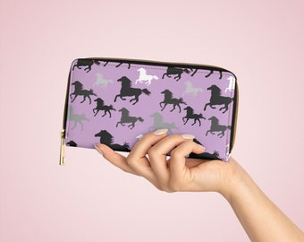 Horse Zipper Wallet horse lover gift cute horse wallet gift for horse lover equestrian gift cool horse theme bag horse print wallet