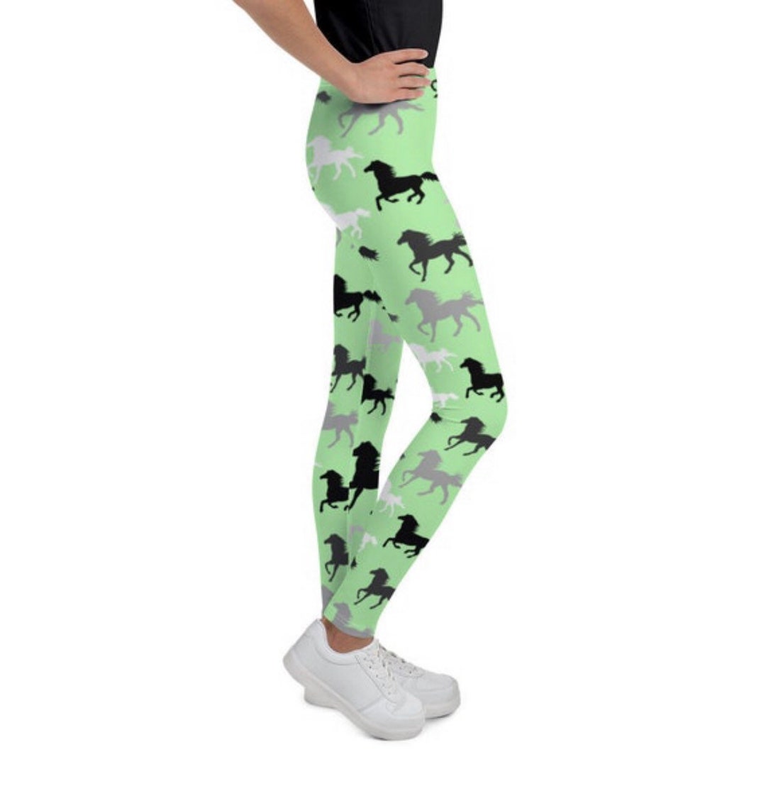 Horse Leggings for Child Horse Lover Kid's Leggings Horse Etsy
