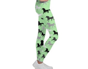 Horse leggings for child Horse lover Kid's Leggings horse theme pants cute horse gift for youth leggings for little girl equestrian gift