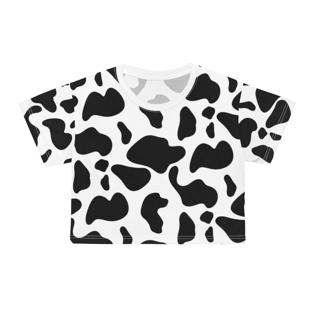 Cow Print Crop Tee Gift for Cow Lover Cow Lover Gift for Her Cute