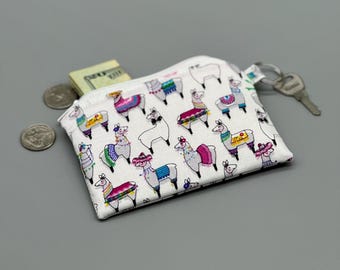 Llama change purse cute coin pouch for llama lover Llama zipper pouch coin purse for alpaca lover change purse gift for animal lover