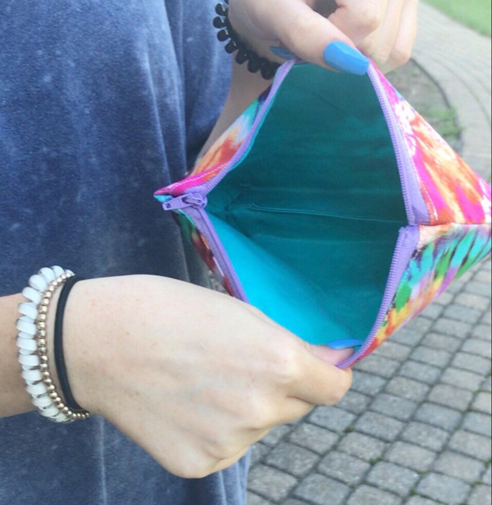 Tiedyed makeup bag tie dyed cosmetic bag Etsy