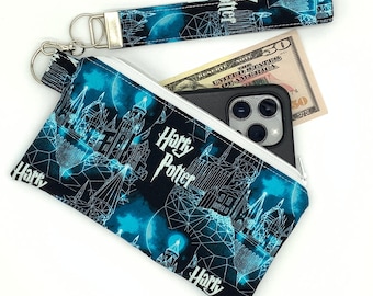 Harry Potter zipper wallet Harry Potter lover lover zipper pouch Harry Potter theme wallet gift for her Harry Potter purse with wristlet