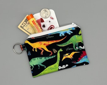 Dinosaur Zipper Pouch - Coin Purse, Small Wallet, Gift Card Holder