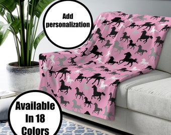 OBSI Coperta per cavalli, 127 x 152 cm, lussuosamente morbida, regalo per cavalli, per ragazze, donne e amanti dei cavalli ovunque