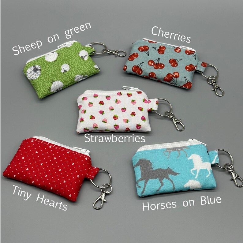 Micro Fabric Zipper Pouch Keychain – Mini Coin Purse & Earbud Holder ...