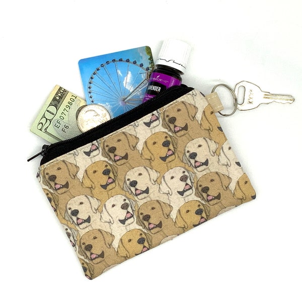 Labrador retriever zipper pouch dog lover change purse dog lover gift dog lover change purse dog print purse organizer lab dog coin pouch