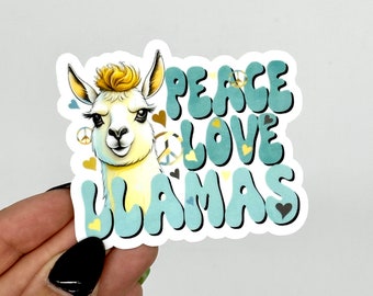 Llama sticker llama decal sticker for llama lover cute llama gift peace sticker llama gift cute gift for llama lover llama party favor