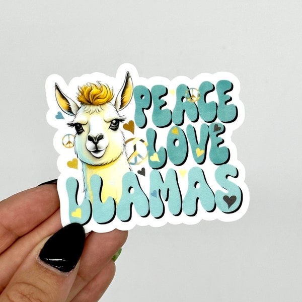 Llama sticker llama decal sticker for llama lover cute llama gift peace sticker llama gift cute gift for llama lover llama party favor