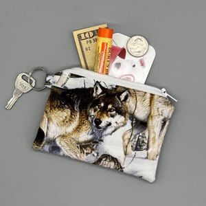 Estuche con cremallera para regalo de lobo, monedero para amantes de los lobos, regalo de lobo, organizador de bolsa con lobo, monedero, billetera para amantes de los lobos, billetera con temática de lobo