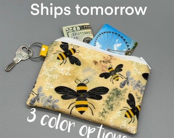 Bee coin purse Bumblebee gift for bee lover change purse bee lover coin purse bee lover gift cute zipper pouch for her bee card holder gift