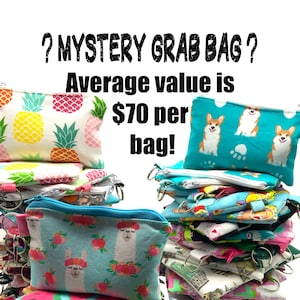 Mystery box grab bag discounted handmade items mystery bag coin purse lanyard makeup bag face mask stickers animal theme animal lover
