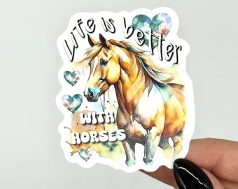 Horse sticker gift for horse lover horse vinyl sticker party favor equestrian theme horse sticker for water bottle for computer