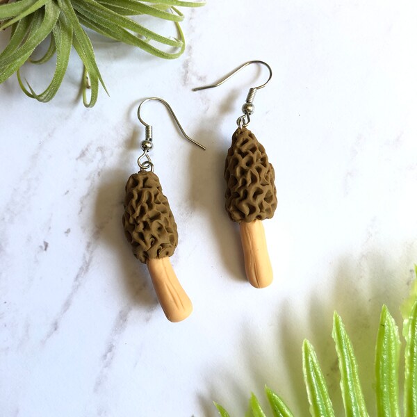 Morel mushroom earrings Clearance