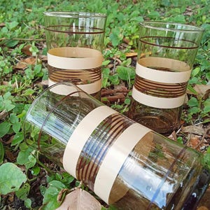 set of 3 vintage 1980s glass cups