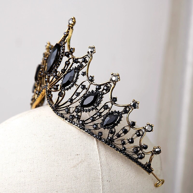 CABODYALS Schwarze Rosenkrone Mit Netz - Gothic Heiligenschein Für Vampir Cosplay, Halloween, Braut - Blumen Kopfschmuck