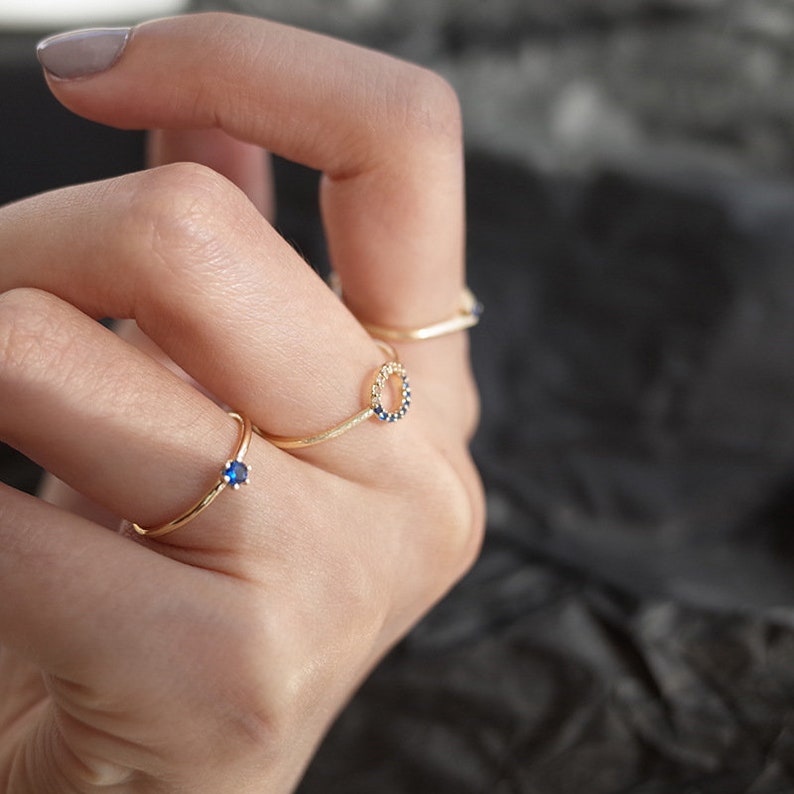 CZ Ring Teeny Tiny Ring Band Ring Stack Ring Stackable Etsy