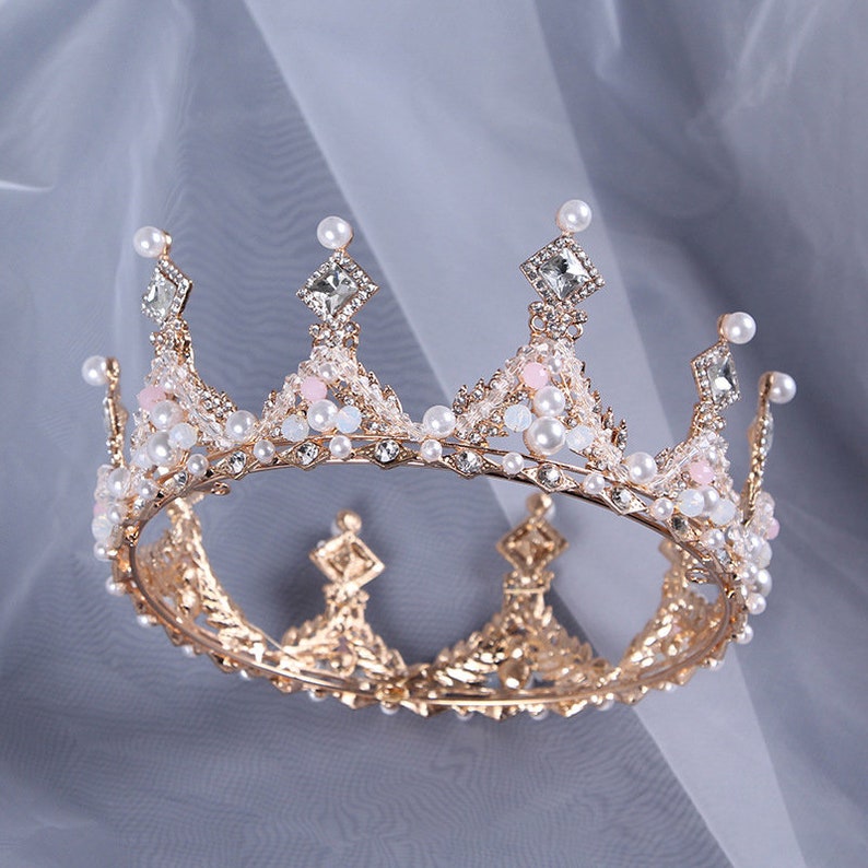 Child Tiara Gold Tiara Child Crown Wedding Tiara Pink Etsy