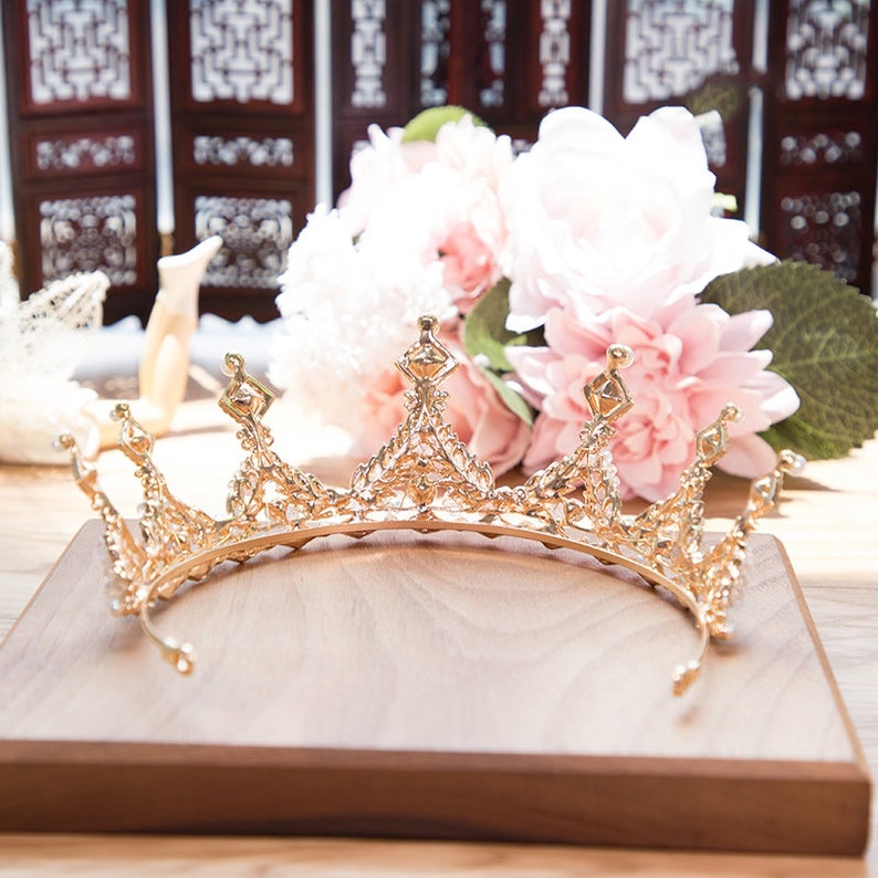 Child Tiara Gold Tiara Child Crown Wedding Tiara Pink Etsy