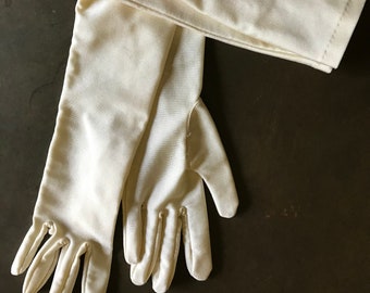 cream elbow length gloves
