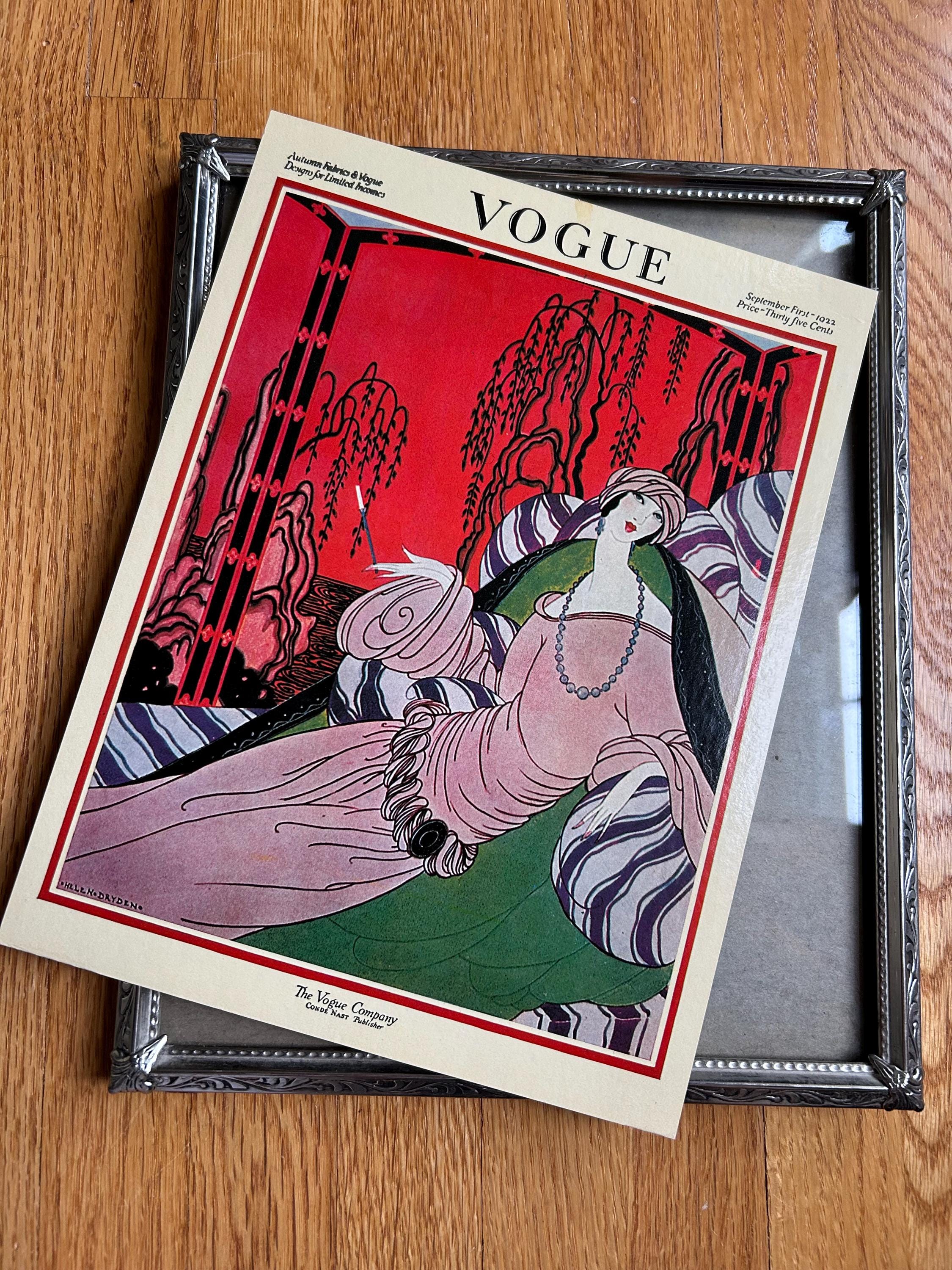 希少 ヴィンテージ VOGUE 木製 タイル アートデコ ポスター 希少 ヴィンテージ VOGUE 木製 タイル アートデコ ポスター 希少