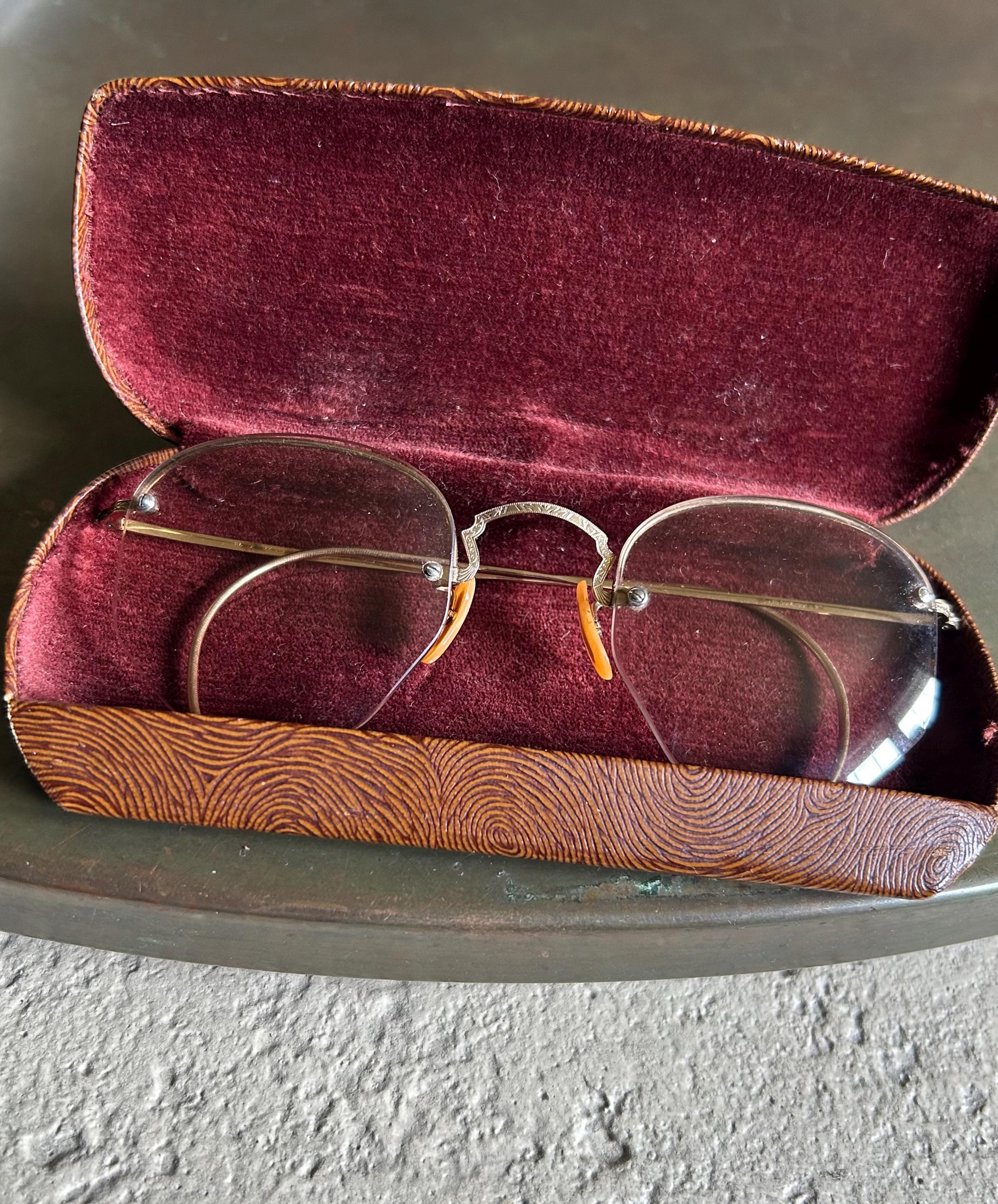 アンティーク　ヴィンテージ　丸メガネ　12k 12k Antique Glasses - Etsy