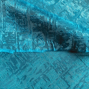 Vintage 1950&#39;s Turquoise Rayon Fabric - 1 yd 8&quot;