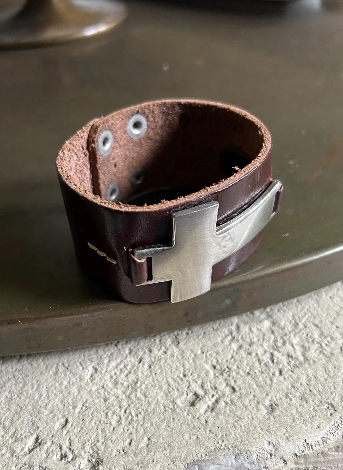 90s Leather Bracelet - Etsy