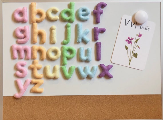 Lettres magnetiques pastel