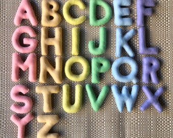 Uppercase Pastel Rainbow Felt Alphabet