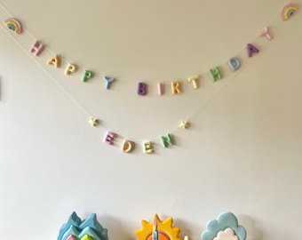 Happy Birthday Garland Pastel Rainbow **name garland not included**
