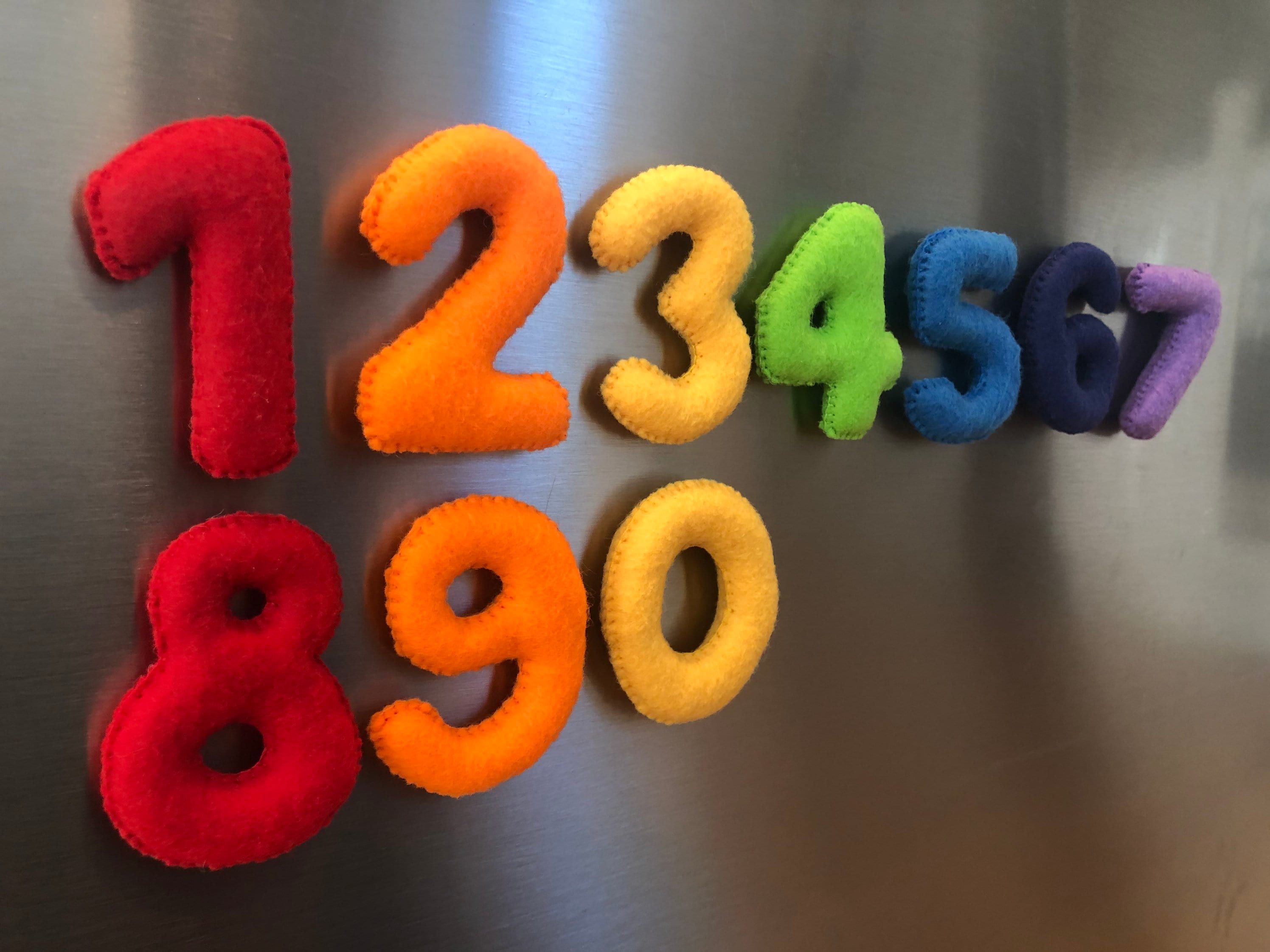 felt numbers in rainbow colours felt numbers Etsy