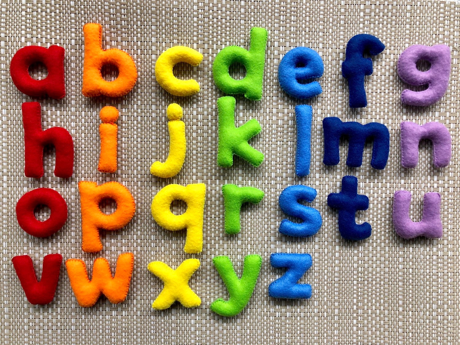 Lowercase Rainbow Felt Alphabet Etsy