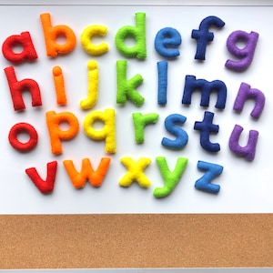 Magnetic felt alphabet rainbow colour, magnetic letters, magnet letters, fridge magnet
