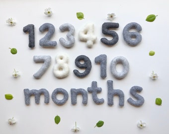 Set numeri Baby Milestone Grigio, servizio fotografico per bambini, regalo per bambini, regalo per baby shower
