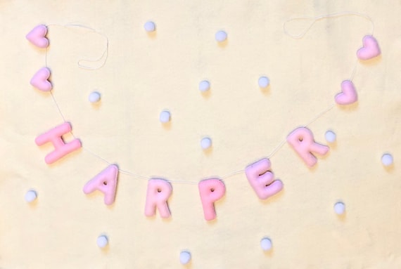 Felt Name Garland, Birthday name Garland, Children’s wall decoration * Up to  8 letters * Choose your own colours!