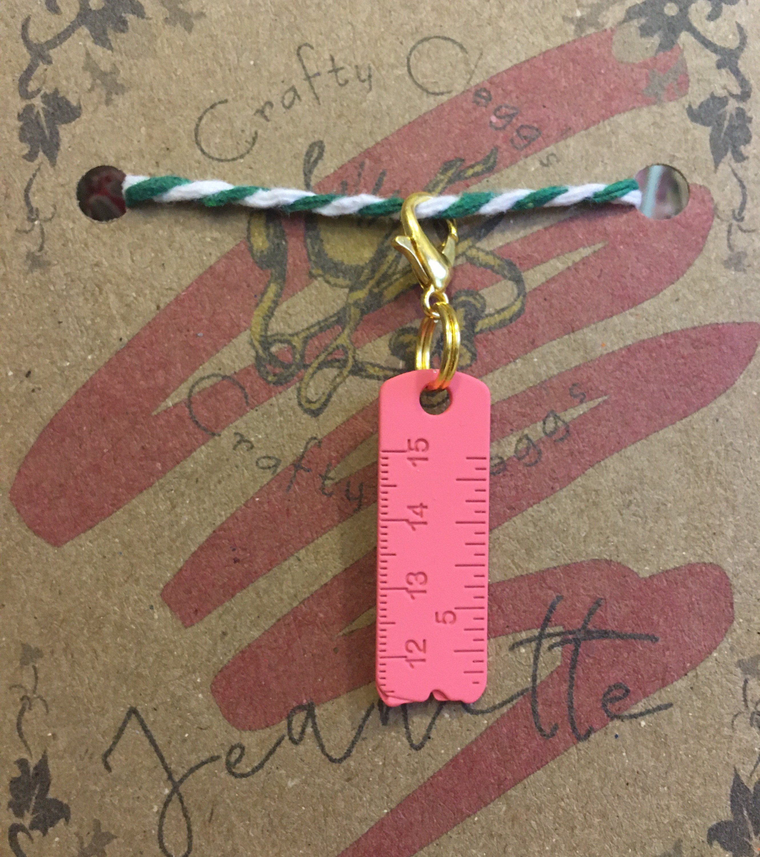 Tape measure stitch marker/ progress keeper/ zipper pull Etsy