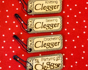 Are you a clegger?   Project bag swing tags. Set of 4