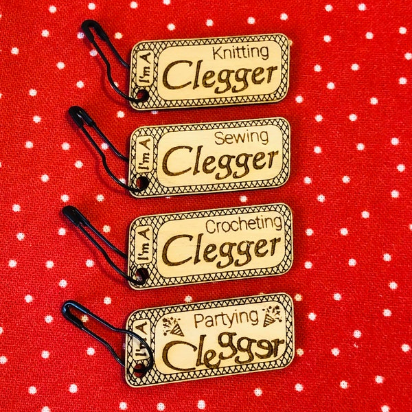 Are you a clegger?   Project bag swing tags. Set of 4