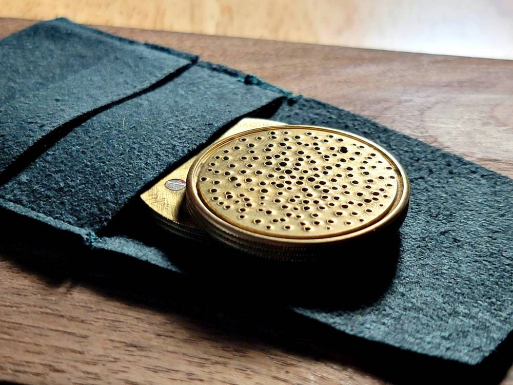 ORANGE Genuine Leather MONKEY Purse, Magnet Button Coin Holder